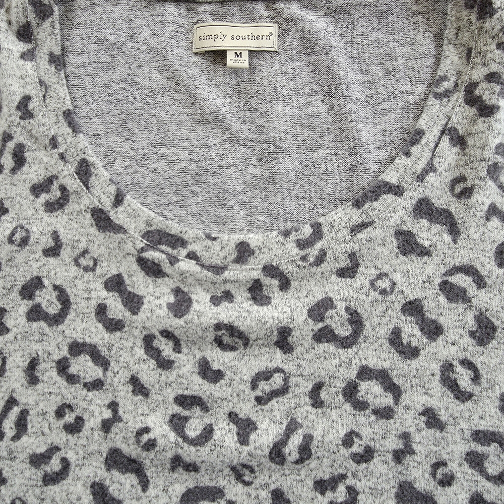 Simply Southern Gray Leopard Print Top